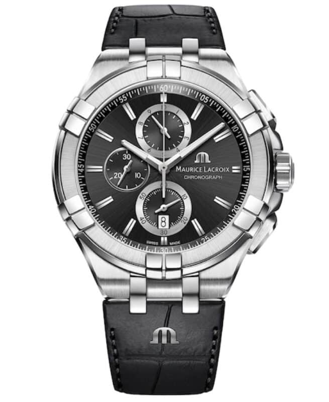Maurice Lacroix Aikon Quartz Chronograph Svart/Läder 44 mm