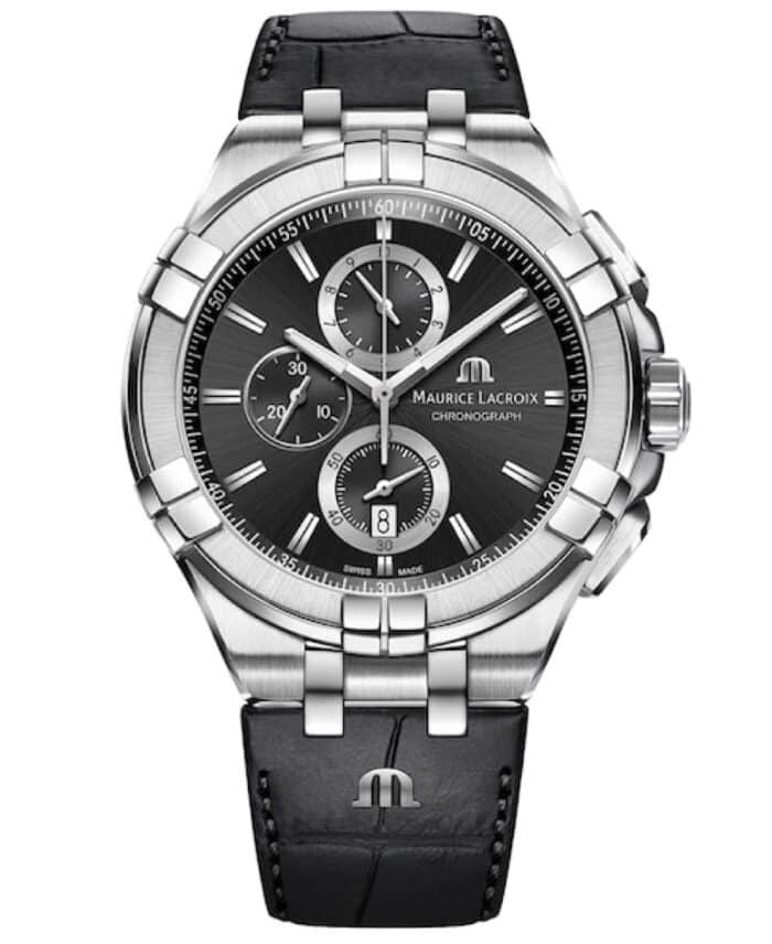 Maurice Lacroix Aikon Quartz Chronograph Svart/Läder 44 mm