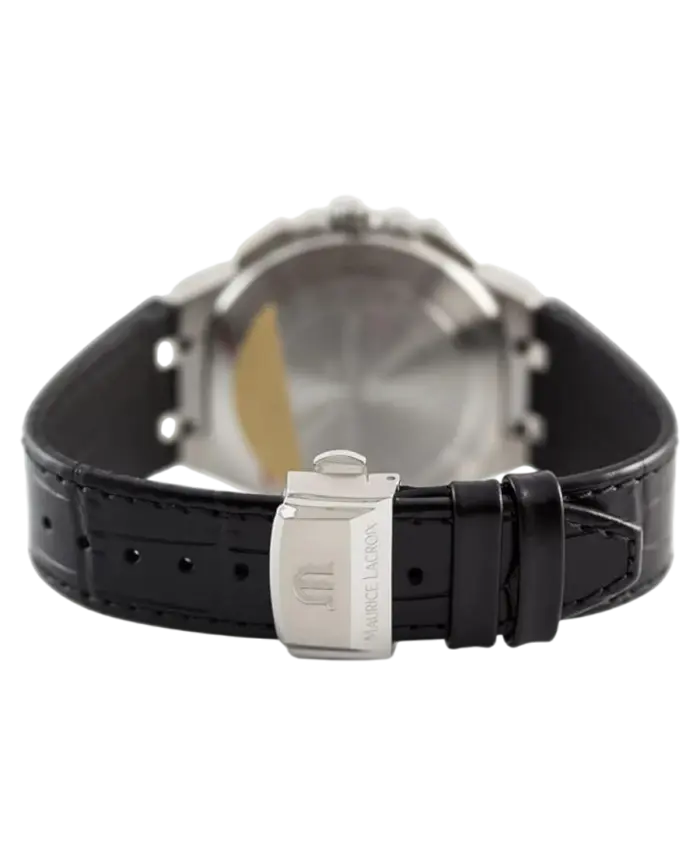 Maurice Lacroix Aikon Quartz Chronograph Svart/Läder 44 mm AI1018-SS001-330-1