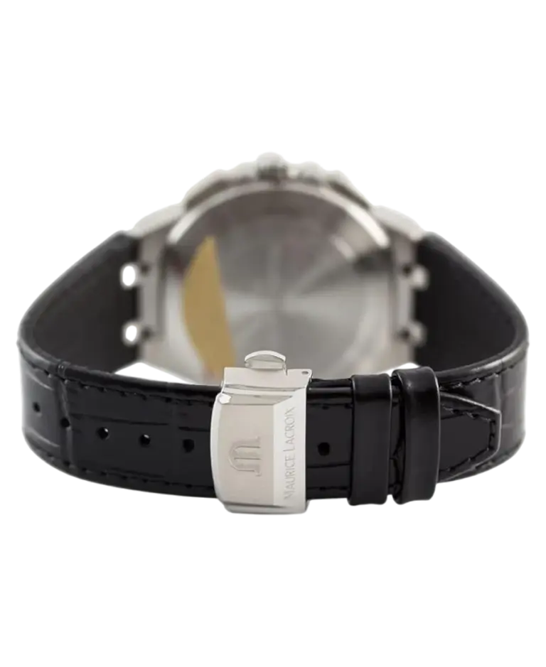 Maurice Lacroix Aikon Quartz Chronograph Svart/Läder 44 mm AI1018-SS001-330-1