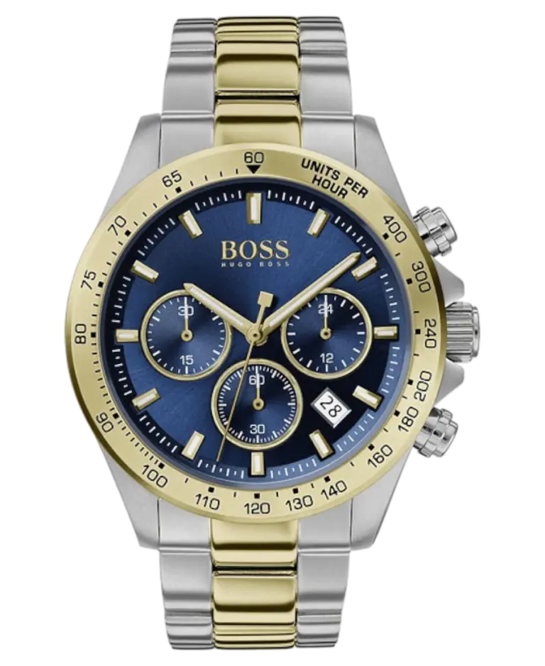 Hugo Boss Gulguldtonat Blå/Stål 45 mm 1513767