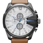 Diesel Mega Chief Vit/Läder 51 mm DZ4280