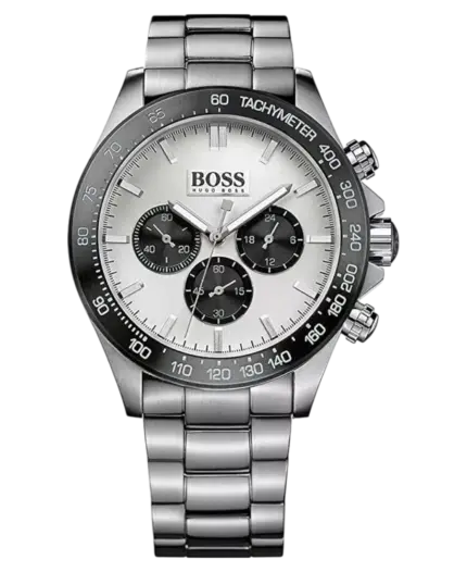 Hugo Boss Ikon 1512964 Herrklocka Silver/Vit med Svarta Kronografer 44 mm
