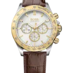 Hugo Boss Ikon Vit pärlemor/Läder 44 mm HB1513174