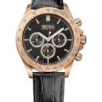 Hugo Boss Ikon Svart/Läder 44 mm HB1513179