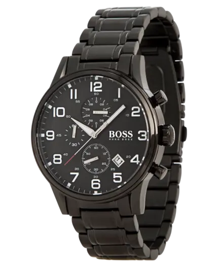 Hugo Boss Aeroliner Svart Stål Herrklocka 44mm 1513180