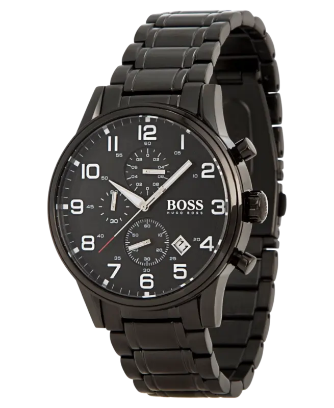 Hugo Boss Aeroliner Svart Stål Herrklocka 44mm 1513180