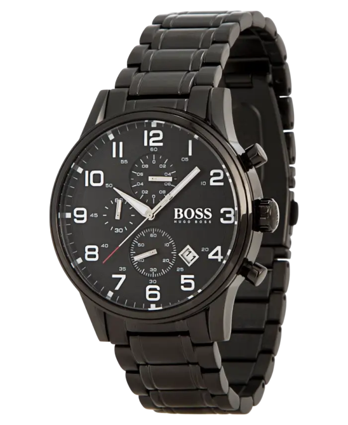 Hugo Boss Aeroliner Svart Stål Herrklocka 44mm 1513180