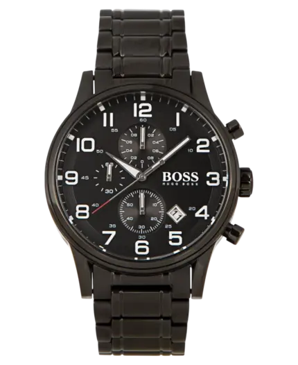 Hugo Boss Aeroliner Svart Stål Herrklocka 44mm 1513180