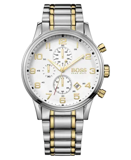 Hugo Boss Kronograf Gulguld Vit Herrklocka 43mm 1513236