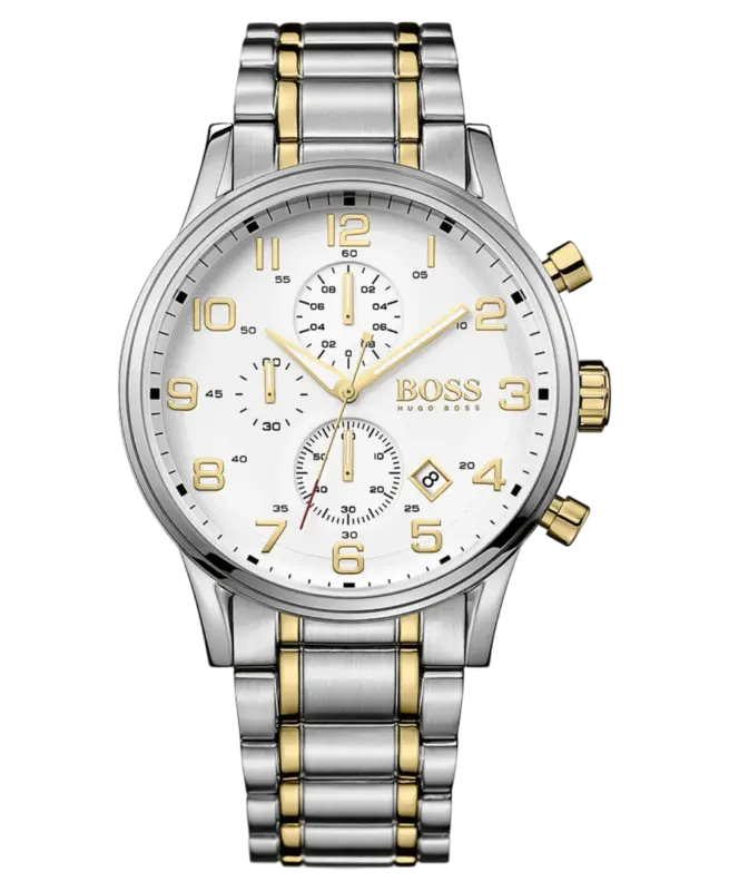Hugo Boss Kronograf Gulguld Vit Herrklocka 43mm 1513236