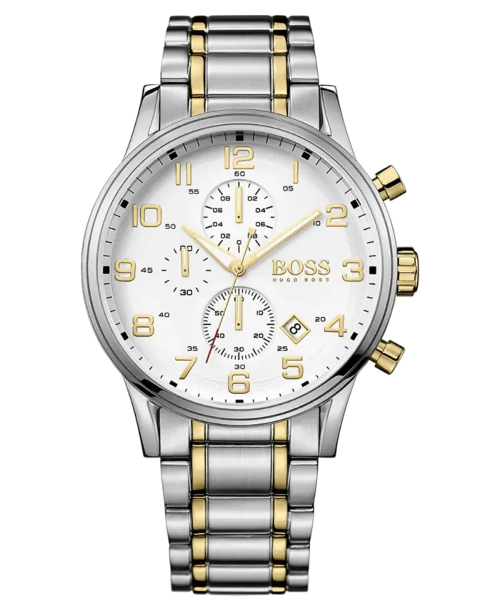 Hugo Boss Kronograf Gulguld Vit Herrklocka 43mm 1513236