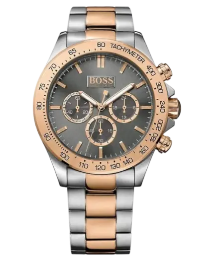 Hugo Boss Ikon Grå Roséguld Stål Herrklocka 44mm 1513339