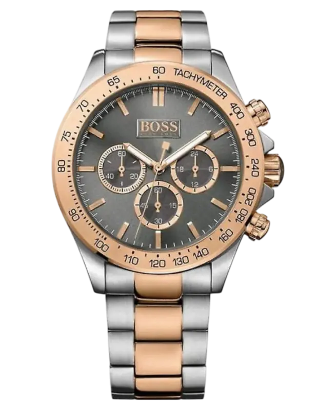 Hugo Boss Ikon Grå Roséguld Stål Herrklocka 44mm 1513339