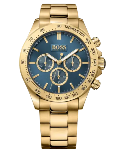 Hugo Boss Chronograph Guldpläterad Stål Herrklocka 44mm 1513340