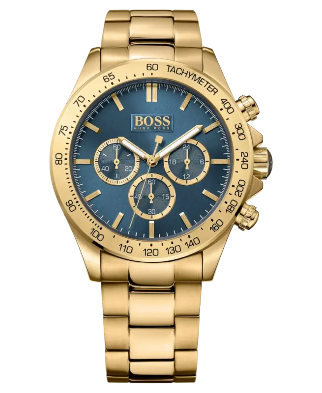 Hugo Boss Chronograph Guldpläterad Stål Herrklocka 44mm 1513340