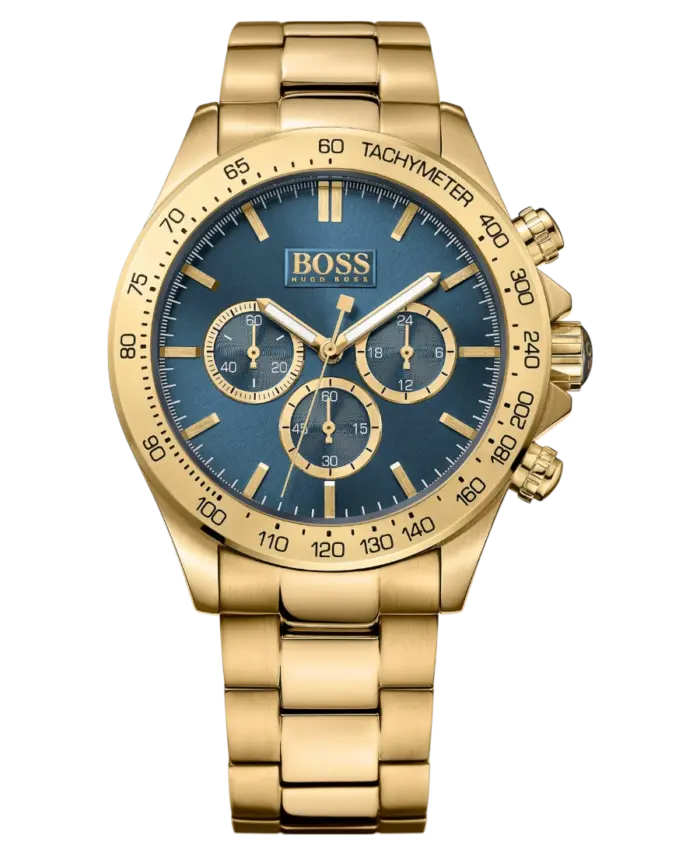 Hugo Boss Chronograph Guldpläterad Stål Herrklocka 44mm 1513340