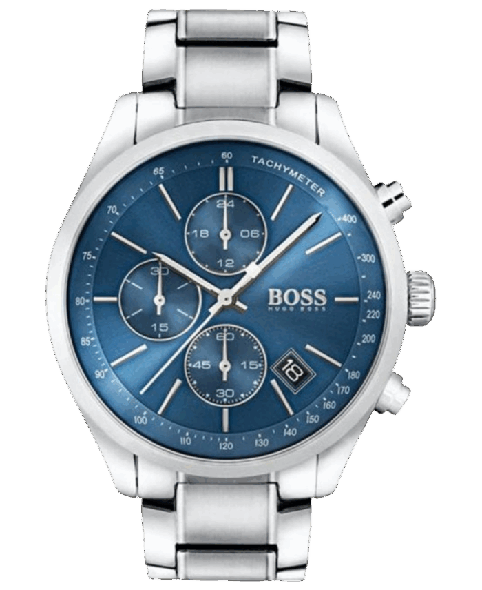 Hugo Boss Chronograph Blå med indexmarkeringar och självlysande visare/Stål 43 mm HB1513478