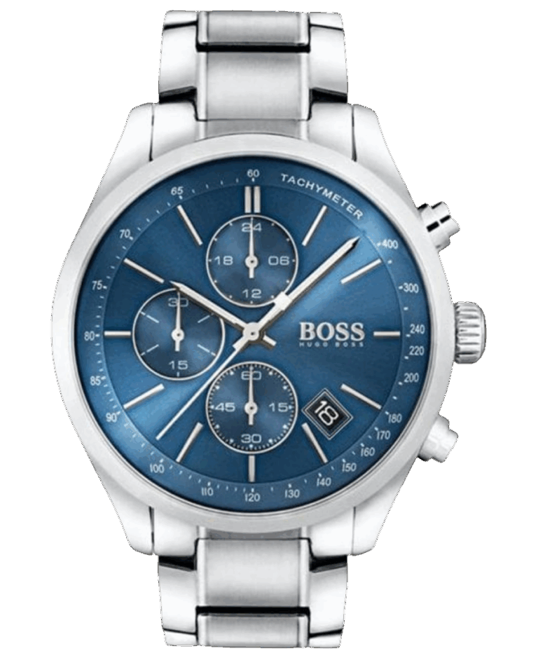 Hugo Boss Chronograph Blå med indexmarkeringar och självlysande visare/Stål 43 mm HB1513478