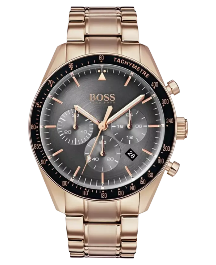 Hugo Boss Grå/Roséguldstonat stål 44 mm 1513632