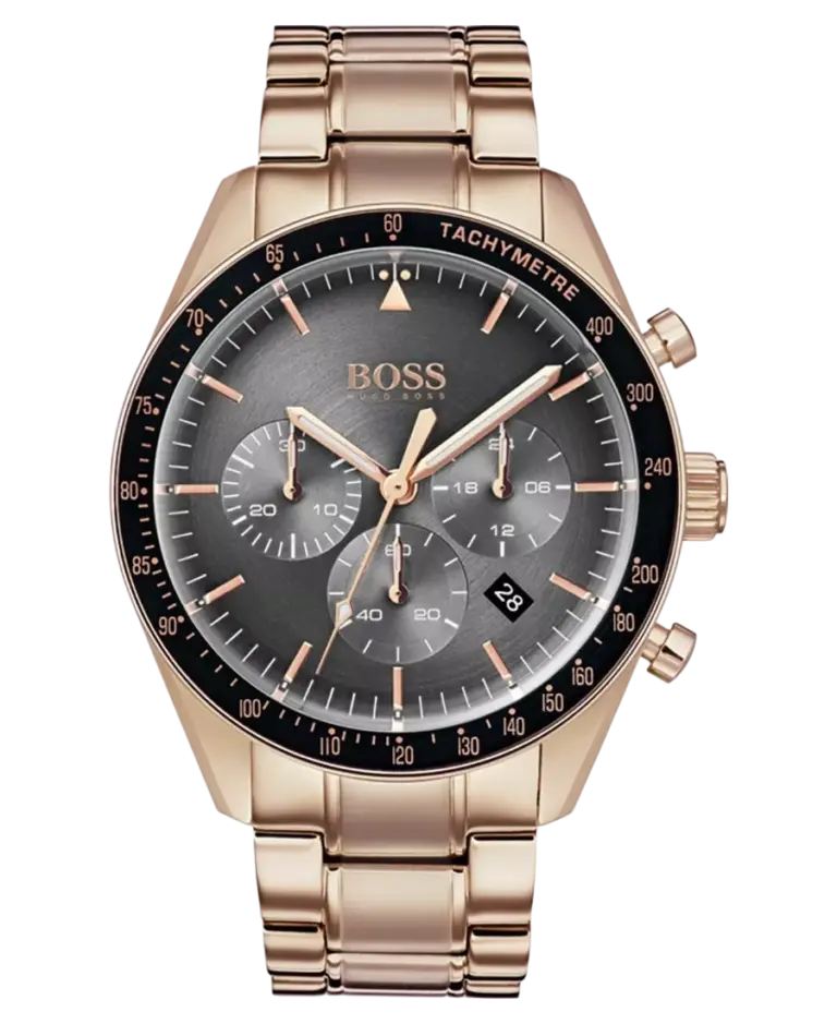 Hugo Boss Grå/Roséguldstonat stål 44 mm 1513632