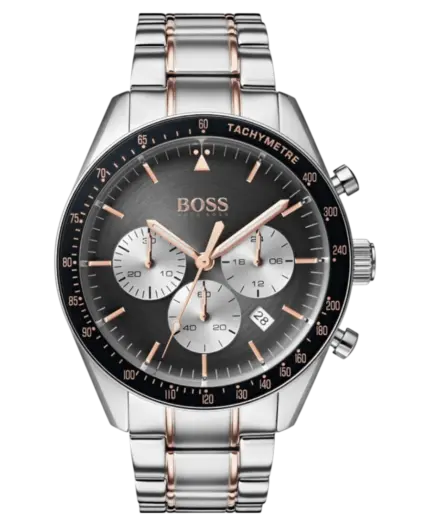 Hugo Boss Grå/Roséguldstonat stål 44 mm 1513634