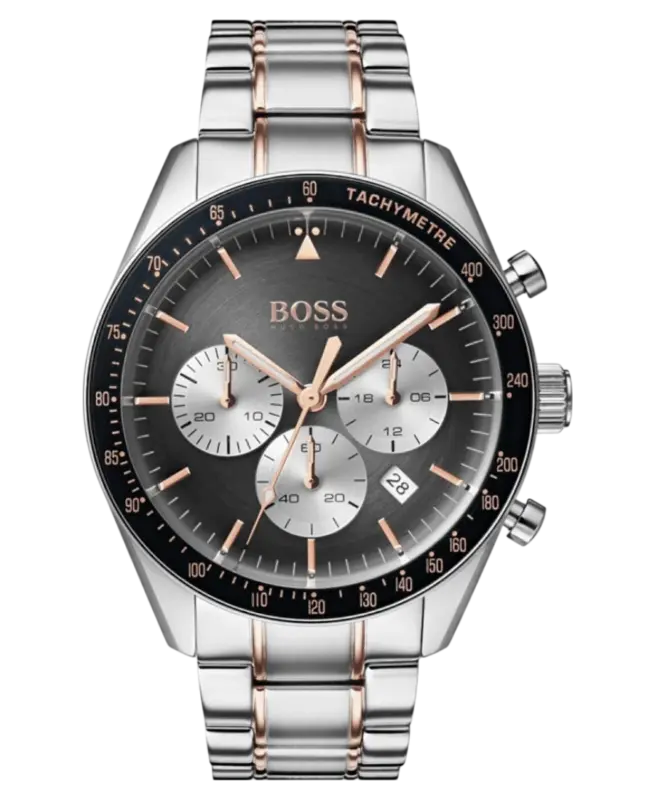 Hugo Boss Grå/Roséguldstonat stål 44 mm 1513634