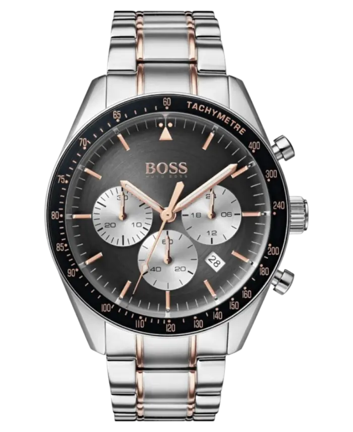 Hugo Boss Grå/Roséguldstonat stål 44 mm 1513634