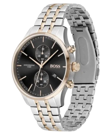 Hugo Boss Associate Svart/Roséguldstonat stål 42 mm 1513840