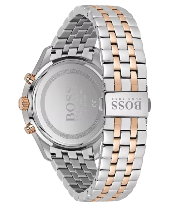 Hugo Boss Associate Svart/Roséguldstonat stål 42 mm 1513840