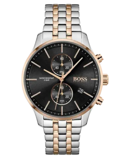 Hugo Boss Associate Svart/Roséguldstonat stål 42 mm 1513840