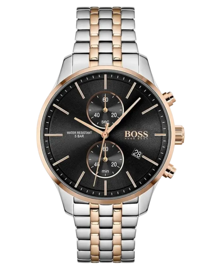 Hugo Boss Associate Svart/Roséguldstonat stål 42 mm 1513840