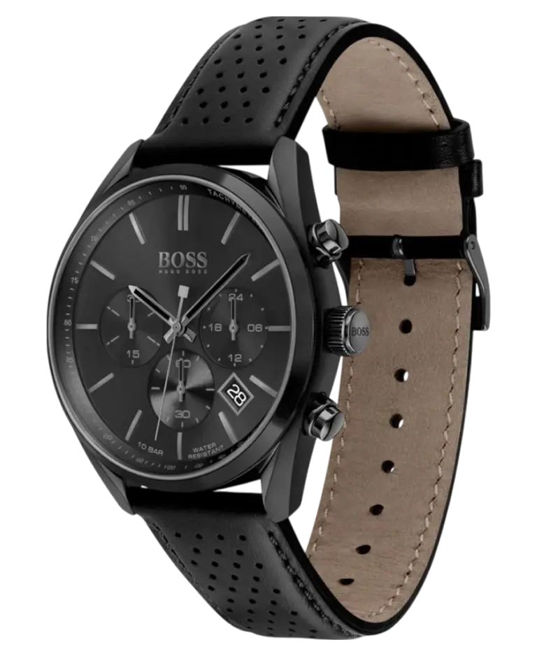Hugo Boss Champion Svart/Läder 44 mm HB1513880
