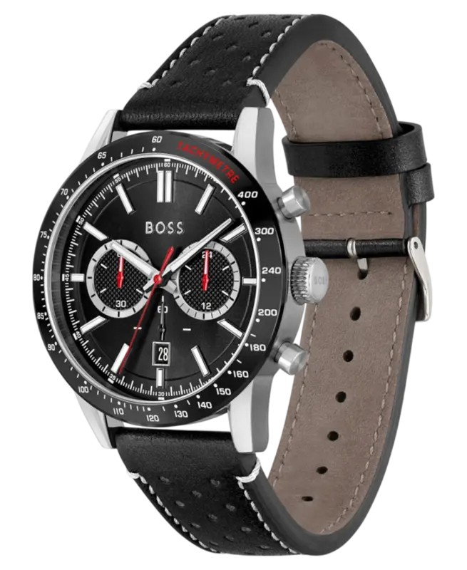 Hugo Boss Allure Herrklocka 1513920 Svart/Läder 44 mm