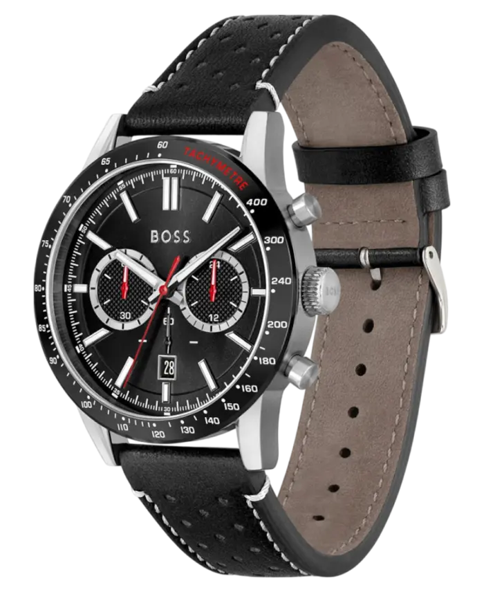Hugo Boss Allure Herrklocka 1513920 Svart/Läder 44 mm