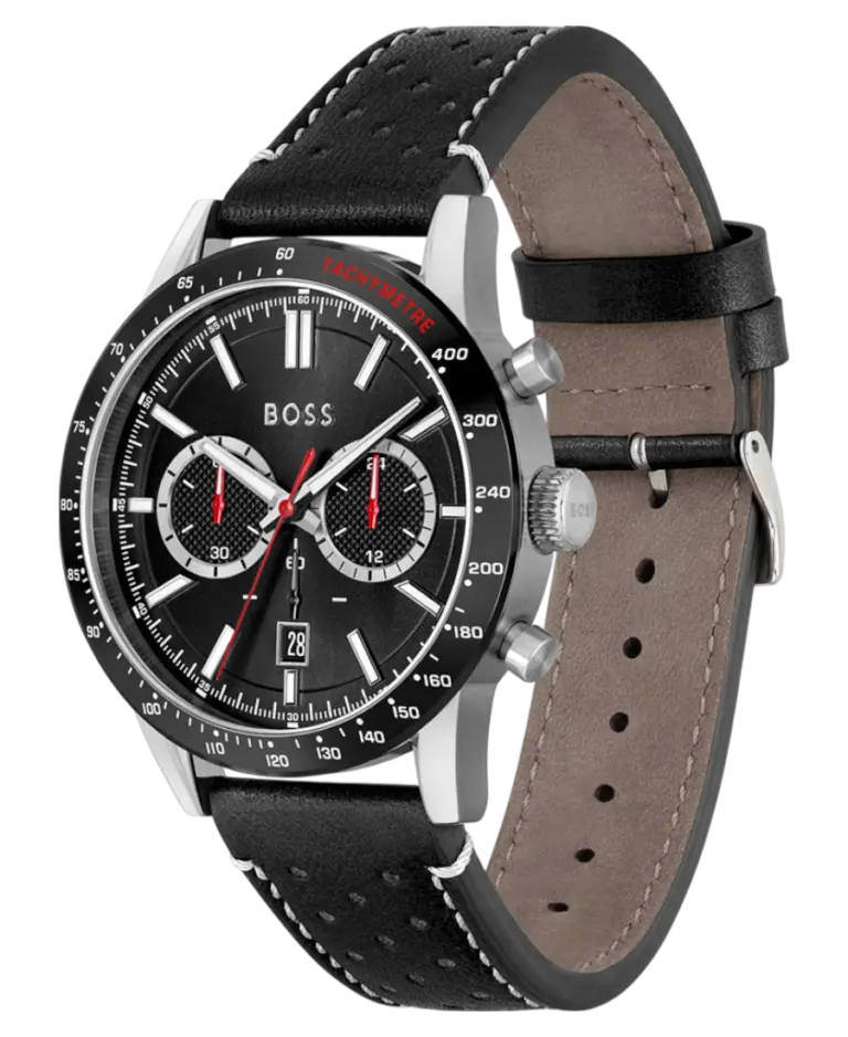 Hugo Boss Allure Herrklocka 1513920 Svart/Läder 44 mm