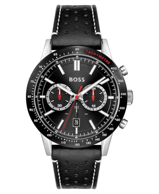 Hugo Boss Allure Herrklocka 1513920 Svart/Läder 44 mm