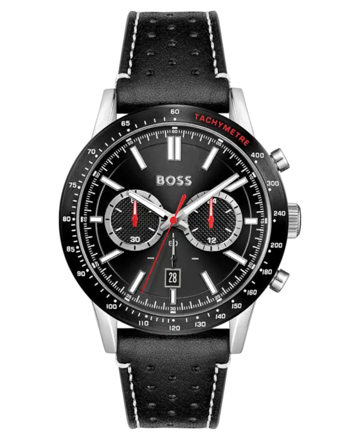 Hugo Boss Allure Herrklocka 1513920 Svart/Läder 44 mm