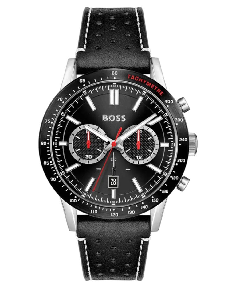 Hugo Boss Allure Herrklocka 1513920 Svart/Läder 44 mm