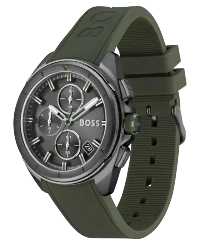 Hugo Boss Volane Herrklocka 1513952 Grå/Grönt Gummi 44 mm