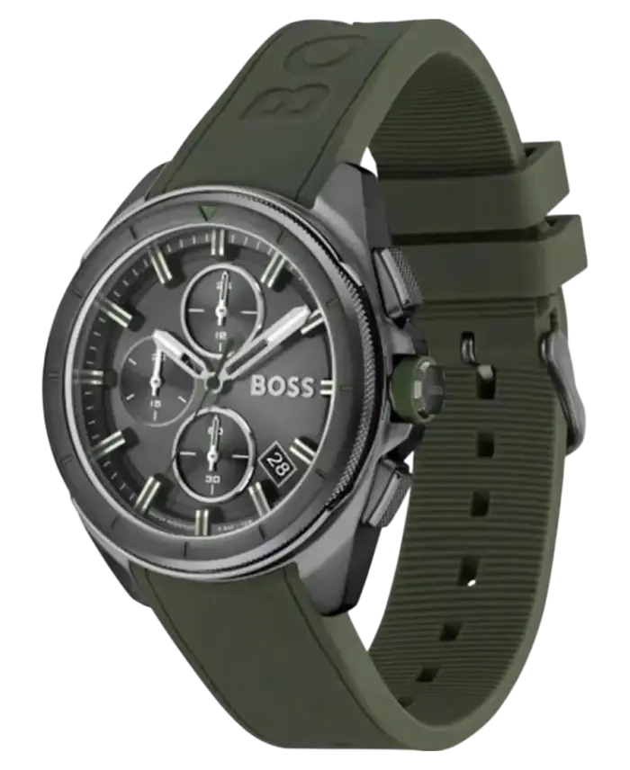 Hugo Boss Volane Herrklocka 1513952 Grå/Grönt Gummi 44 mm