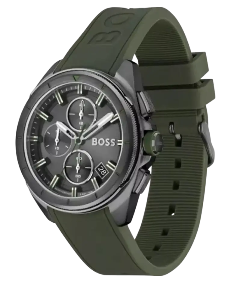 Hugo Boss Volane Herrklocka 1513952 Grå/Grönt Gummi 44 mm