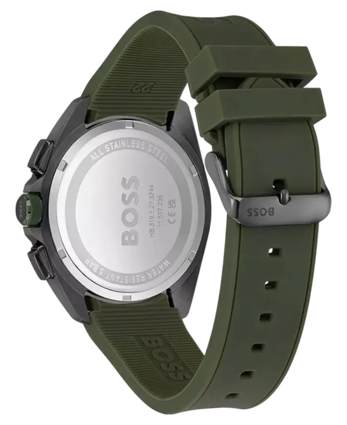 Hugo Boss Volane Herrklocka 1513952 Grå/Grönt Gummi 44 mm