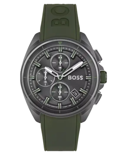 Hugo Boss Volane Herrklocka 1513952 Grå/Grönt Gummi 44 mm