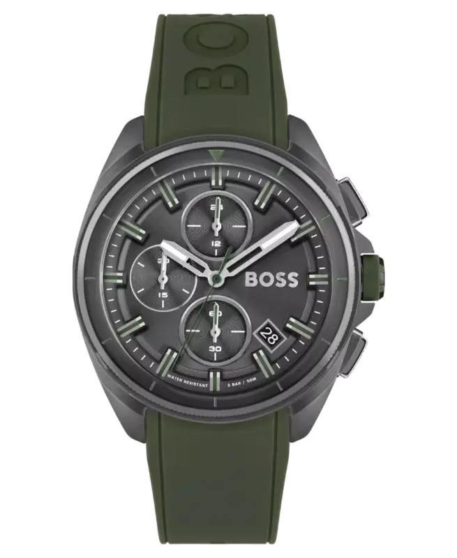 Hugo Boss Volane Herrklocka 1513952 Grå/Grönt Gummi 44 mm