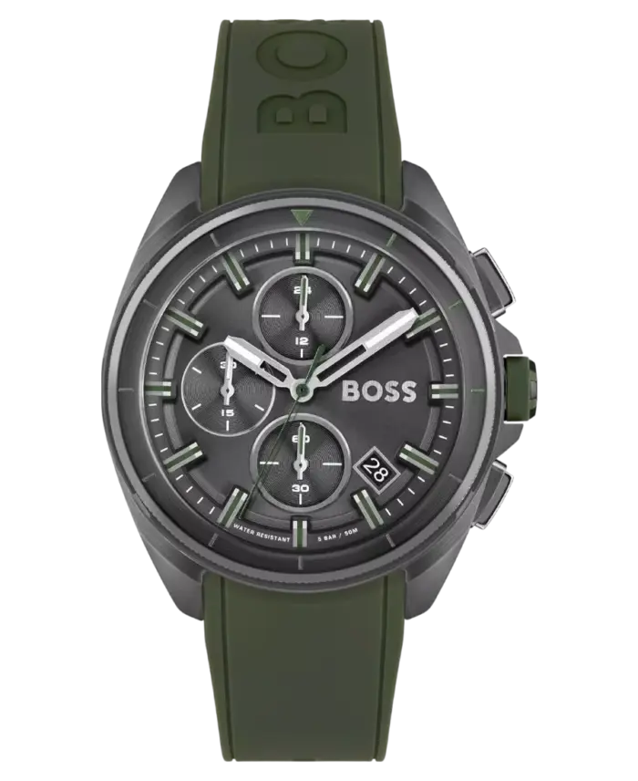 Hugo Boss Volane Herrklocka 1513952 Grå/Grönt Gummi 44 mm
