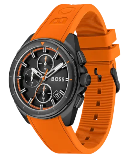 Hugo Boss Volane Herrklocka 1513957 Svart/Orange Gummi 44 mm