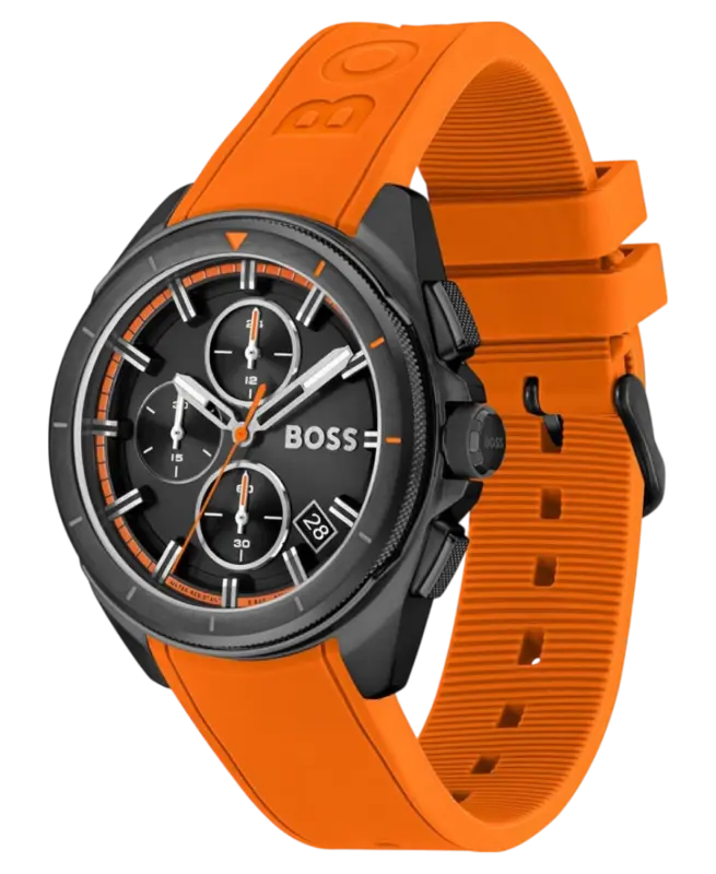 Hugo Boss Volane Herrklocka 1513957 Svart/Orange Gummi 44 mm