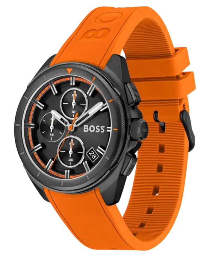 Hugo Boss Volane Herrklocka 1513957 Svart/Orange Gummi 44 mm