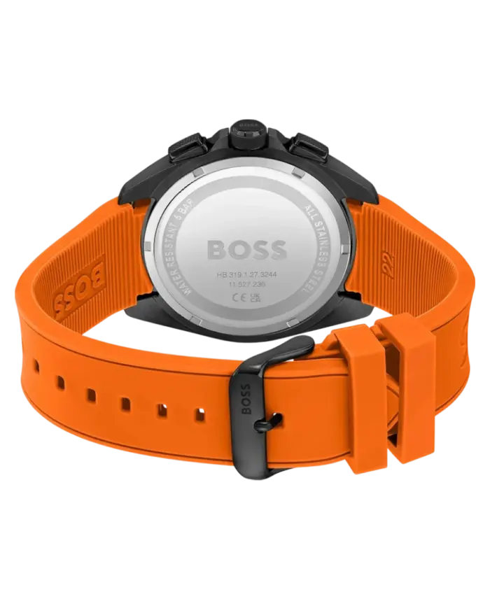 Hugo Boss Volane Herrklocka 1513957 Svart/Orange Gummi 44 mm